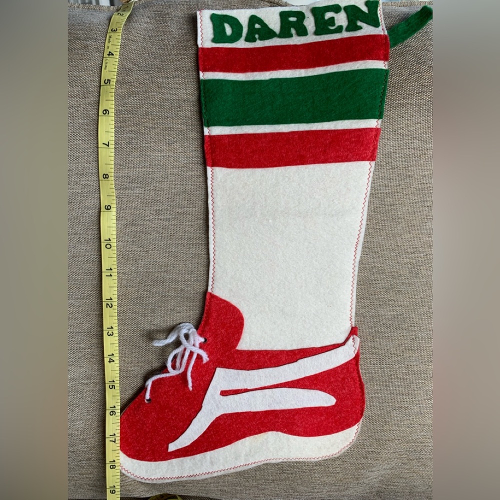 Vintage (70’s) Home crafted Christmas Stocking with name “Daren” on it.